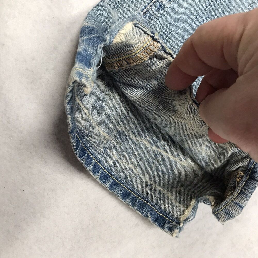 Y2K ABERCROMBIE & FITCH Remsen Jeans Men 32x34 Distressed Low Rise Slim Straight - Picture 6 of 16